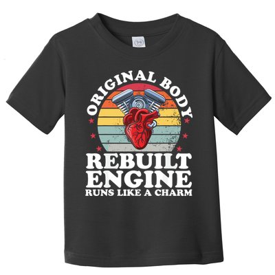 Rebuilt Engine Open Heart Surgery Recovery Survivor Gift High Crown Mesh Bac Toddler T-Shirt