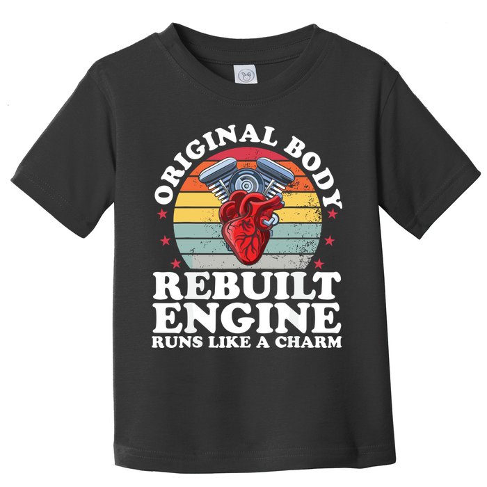Rebuilt Engine Open Heart Surgery Recovery Survivor Gift High Crown Mesh Bac Toddler T-Shirt