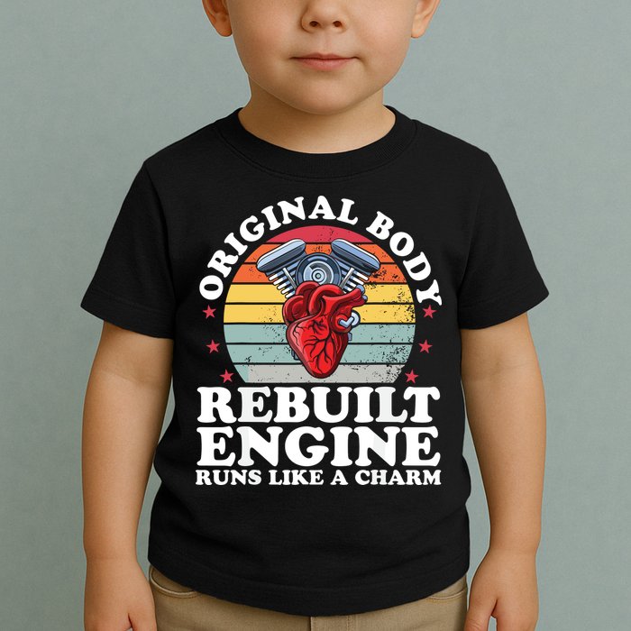 Rebuilt Engine Open Heart Surgery Recovery Survivor Gift High Crown Mesh Bac Toddler T-Shirt