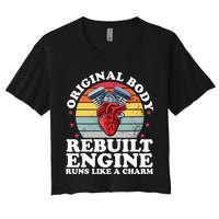 Rebuilt Engine Open Heart Surgery Recovery Survivor Gift High Crown Mesh Bac Crop Top