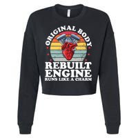 Rebuilt Engine Open Heart Surgery Recovery Survivor Gift High Crown Mesh Bac Cropped Pullover Crew