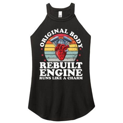 Rebuilt Engine Open Heart Surgery Recovery Survivor Gift High Crown Mesh Bac Women's Perfect Tri Rocker Tank