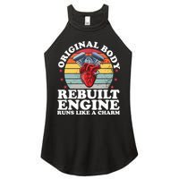 Rebuilt Engine Open Heart Surgery Recovery Survivor Gift High Crown Mesh Bac Women's Perfect Tri Rocker Tank
