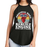 Rebuilt Engine Open Heart Surgery Recovery Survivor Gift High Crown Mesh Bac Women's Perfect Tri Rocker Tank