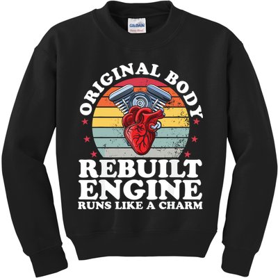 Rebuilt Engine Open Heart Surgery Recovery Survivor Gift High Crown Mesh Bac Kids Sweatshirt