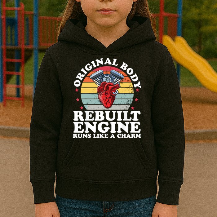 Rebuilt Engine Open Heart Surgery Recovery Survivor Gift High Crown Mesh Bac Kids Hoodie
