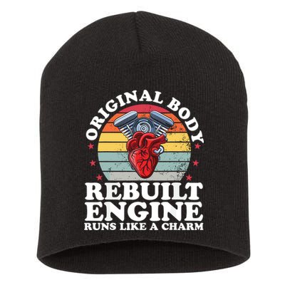 Rebuilt Engine Open Heart Surgery Recovery Survivor Gift High Crown Mesh Bac Short Acrylic Beanie