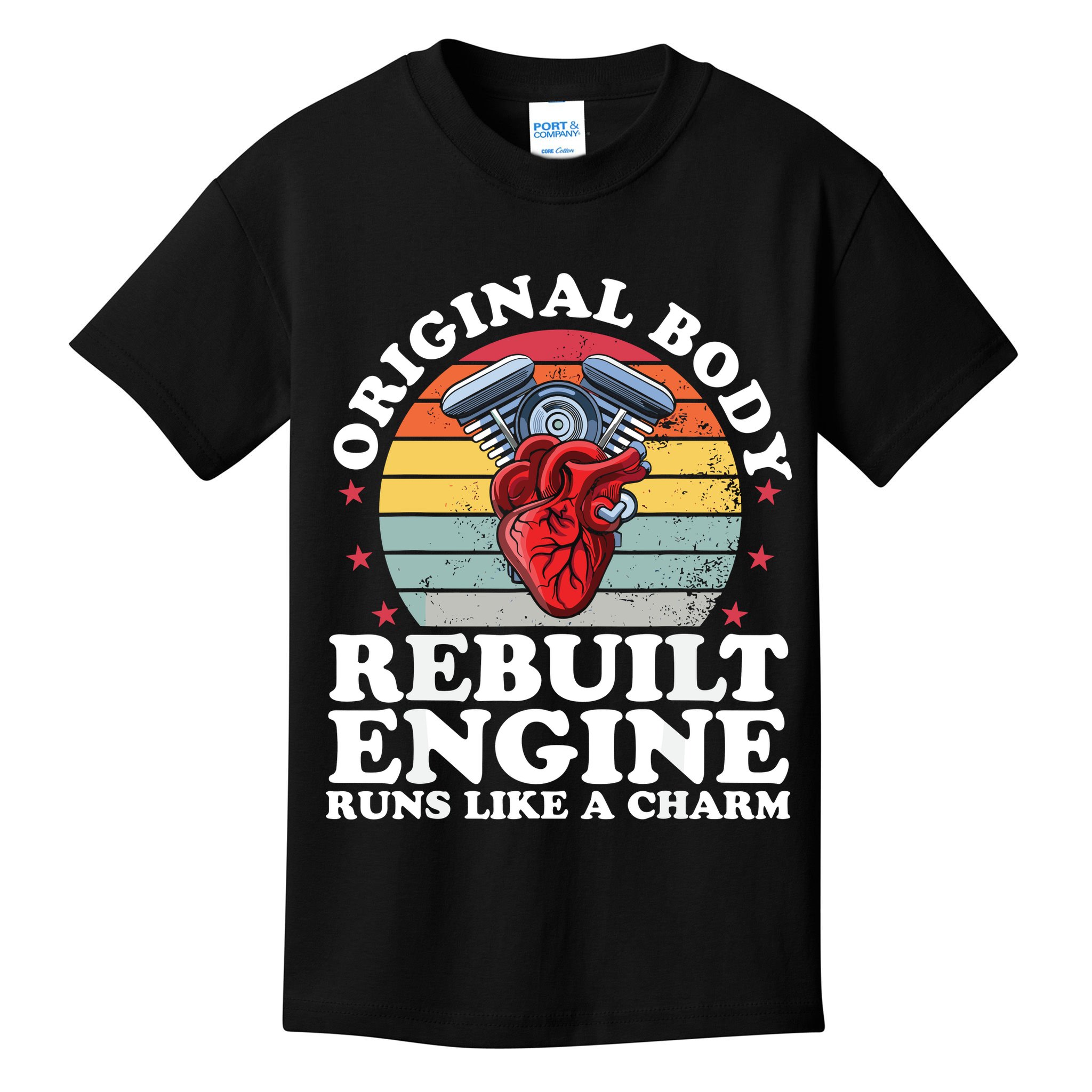 Rebuilt Engine Open Heart Surgery Recovery Survivor Gift High Crown Mesh Bac Kids T-Shirt