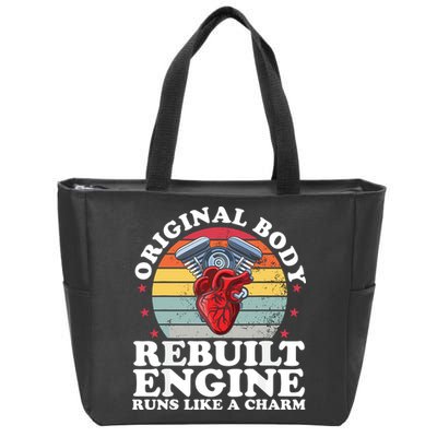 Rebuilt Engine Open Heart Surgery Recovery Survivor Gift High Crown Mesh Bac Zip Tote Bag