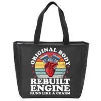Rebuilt Engine Open Heart Surgery Recovery Survivor Gift High Crown Mesh Bac Zip Tote Bag