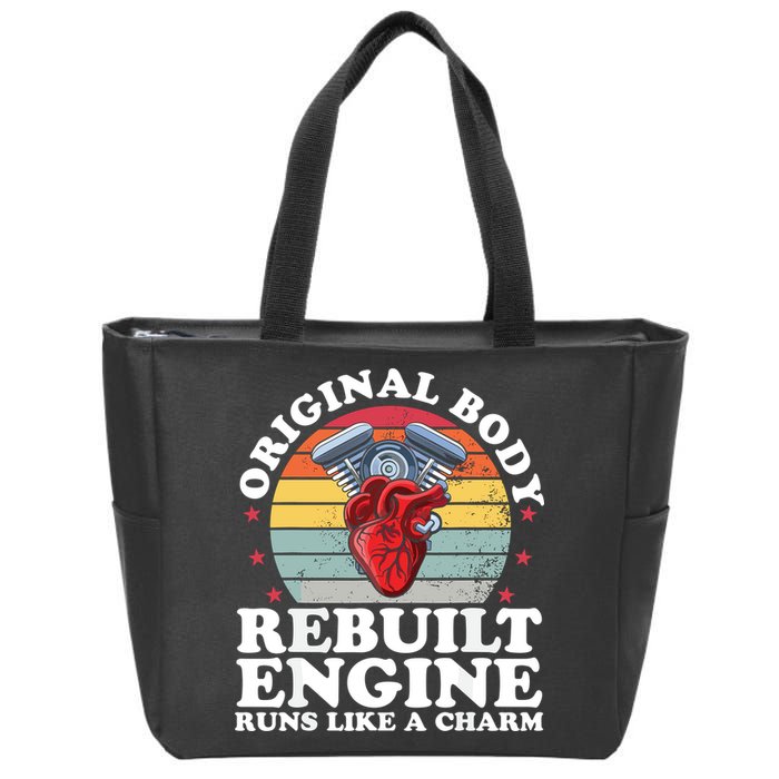 Rebuilt Engine Open Heart Surgery Recovery Survivor Gift High Crown Mesh Bac Zip Tote Bag