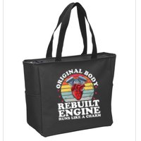 Rebuilt Engine Open Heart Surgery Recovery Survivor Gift High Crown Mesh Bac Zip Tote Bag