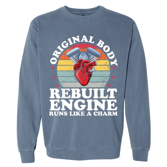 Rebuilt Engine Open Heart Surgery Recovery Survivor Gift High Crown Mesh Bac Garment-Dyed Sweatshirt