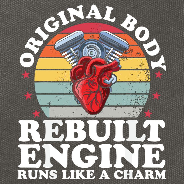 Rebuilt Engine Open Heart Surgery Recovery Survivor Gift High Crown Mesh Bac Cotton Canvas Backpack