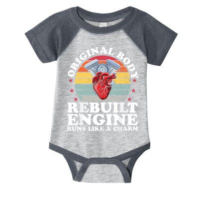 Rebuilt Engine Open Heart Surgery Recovery Survivor Gift High Crown Mesh Bac Infant Baby Jersey Bodysuit