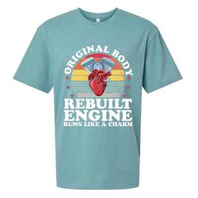 Rebuilt Engine Open Heart Surgery Recovery Survivor Gift High Crown Mesh Bac Sueded Cloud Jersey T-Shirt