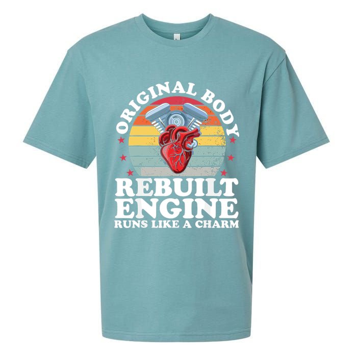 Rebuilt Engine Open Heart Surgery Recovery Survivor Gift High Crown Mesh Bac Sueded Cloud Jersey T-Shirt