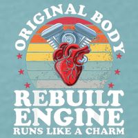 Rebuilt Engine Open Heart Surgery Recovery Survivor Gift High Crown Mesh Bac Sueded Cloud Jersey T-Shirt
