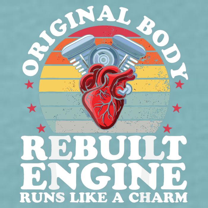 Rebuilt Engine Open Heart Surgery Recovery Survivor Gift High Crown Mesh Bac Sueded Cloud Jersey T-Shirt