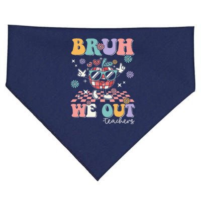 Retro End Of School Year Teacher Summer Bruh We Out Teachers USA-Made Doggie Bandana