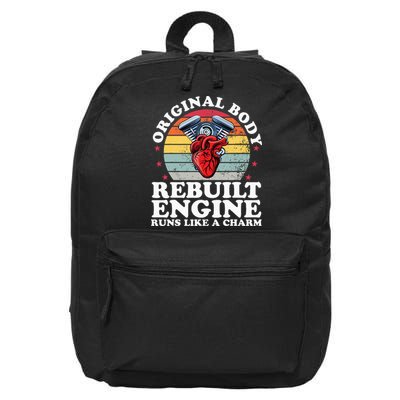 Rebuilt Engine Open Heart Surgery Recovery Survivor 16 in Basic Backpack