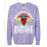 Rebuilt Engine Open Heart Surgery Recovery Survivor Men Gift Colorblast Crewneck Sweatshirt