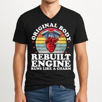 Rebuilt Engine Open Heart Surgery Recovery Survivor Men Gift V-Neck T-Shirt