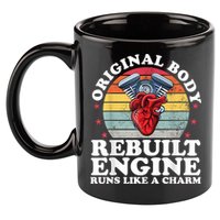 Rebuilt Engine Open Heart Surgery Recovery Survivor Men Gift 11oz C Handle Ceramic Mug