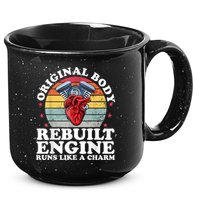 Rebuilt Engine Open Heart Surgery Recovery Survivor Men Gift 15oz Campfire Ceramic Mug
