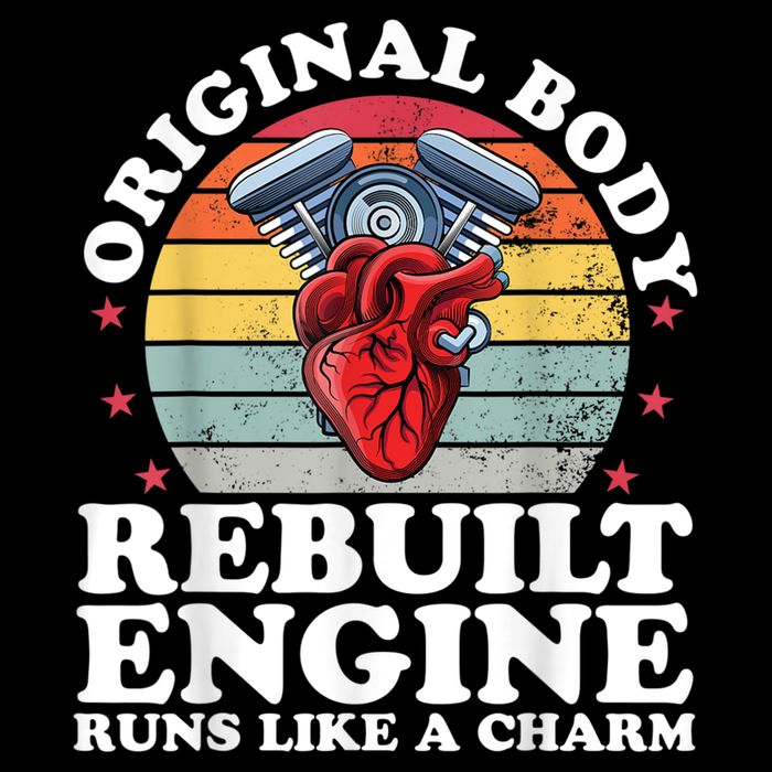 Rebuilt Engine Open Heart Surgery Recovery Survivor Men Gift Drawstring Bag
