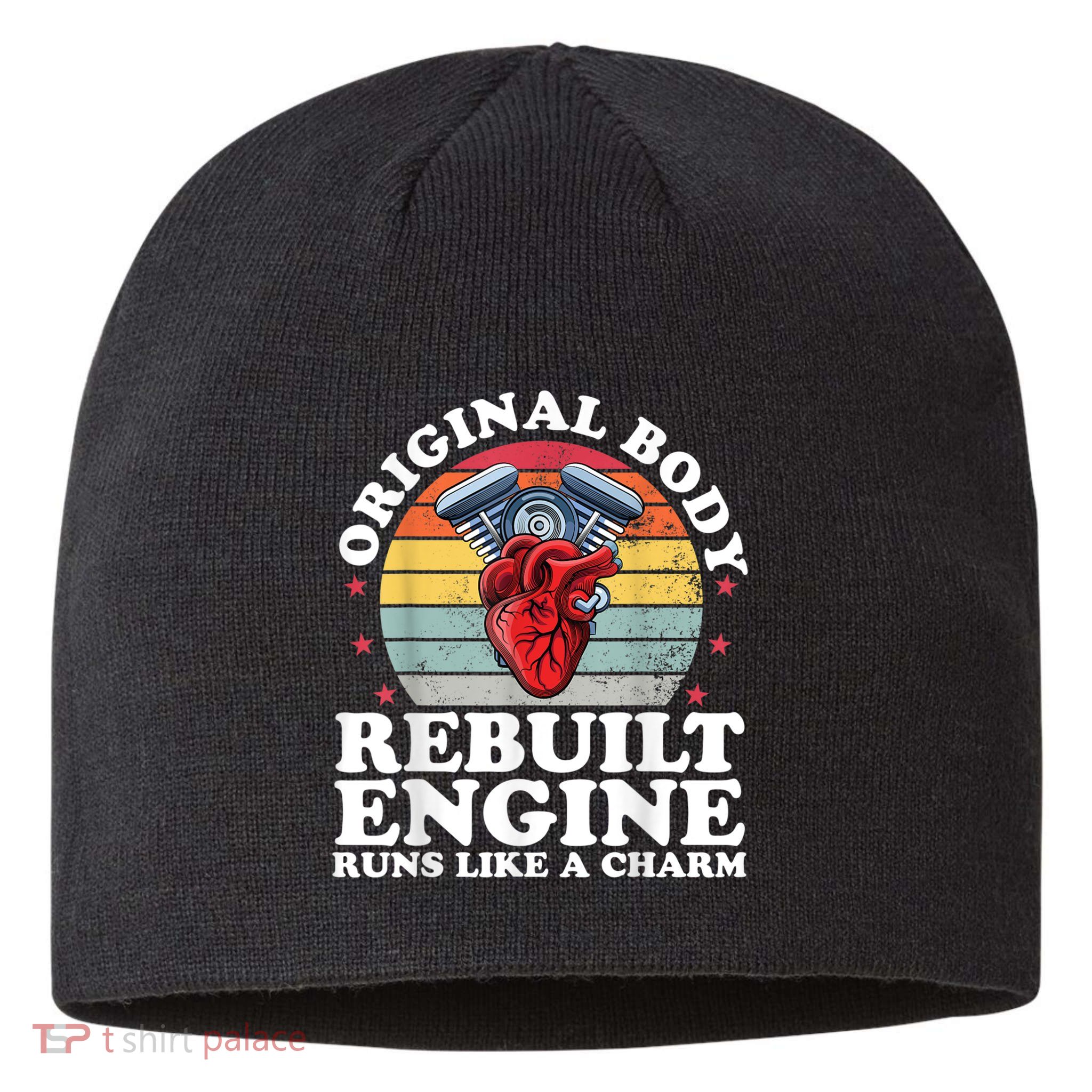 Rebuilt Engine Open Heart Surgery Recovery Survivor Men Gift Sustainable Beanie