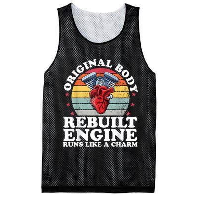 Rebuilt Engine Open Heart Surgery Recovery Survivor Men Gift Mesh Reversible Basketball Jersey Tank