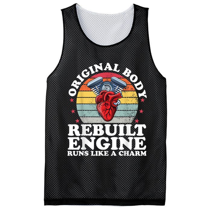 Rebuilt Engine Open Heart Surgery Recovery Survivor Men Gift Mesh Reversible Basketball Jersey Tank