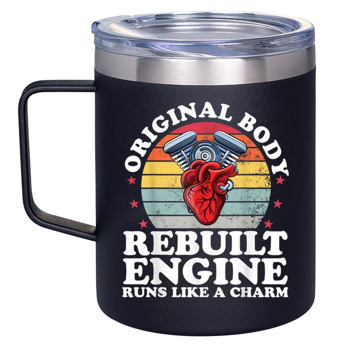 Rebuilt Engine Open Heart Surgery Recovery Survivor Men Gift 12oz Stainless Steel Coffee Mug