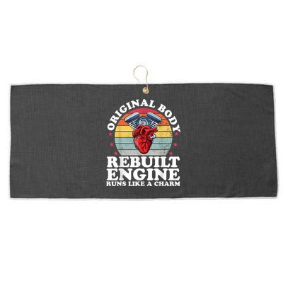 Rebuilt Engine Open Heart Surgery Recovery Survivor Men Gift Large Microfiber Waffle Golf Towel
