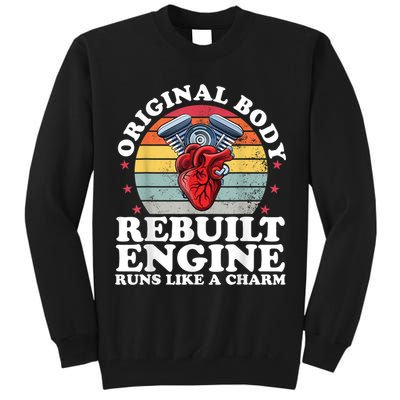 Rebuilt Engine Open Heart Surgery Recovery Survivor Men Gift Tall Sweatshirt