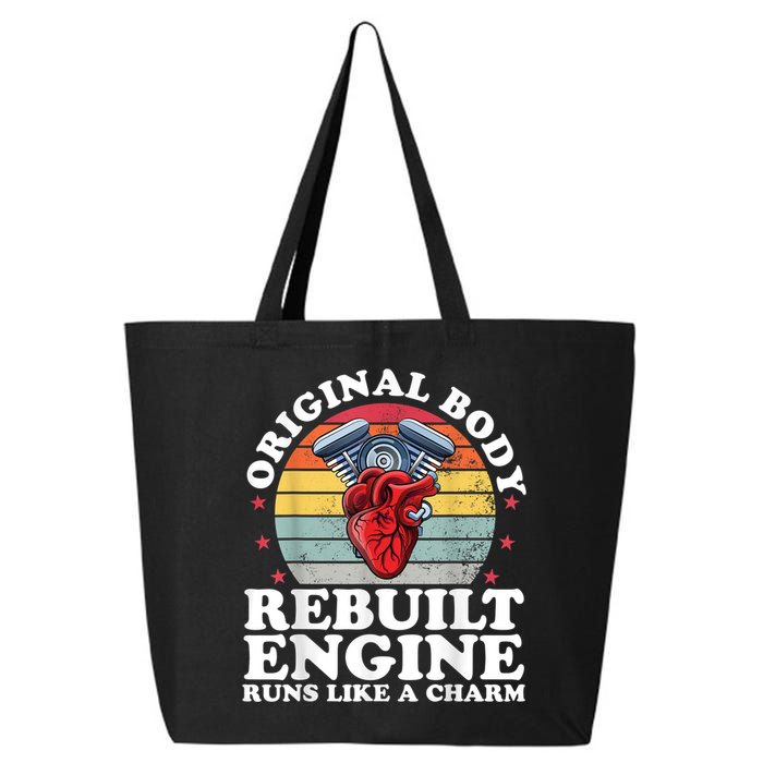 Rebuilt Engine Open Heart Surgery Recovery Survivor Men Gift 25L Jumbo Tote