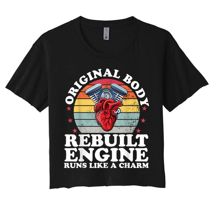 Rebuilt Engine Open Heart Surgery Recovery Survivor Men Gift Crop Top