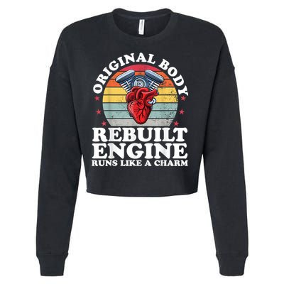 Rebuilt Engine Open Heart Surgery Recovery Survivor Men Gift Cropped Pullover Crew