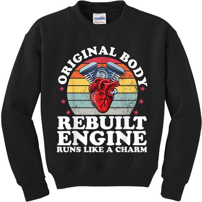 Rebuilt Engine Open Heart Surgery Recovery Survivor Men Gift Kids Sweatshirt