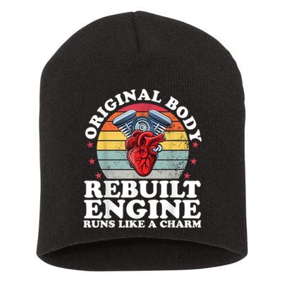 Rebuilt Engine Open Heart Surgery Recovery Survivor Men Gift Short Acrylic Beanie