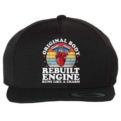 Rebuilt Engine Open Heart Surgery Recovery Survivor Men Gift Wool Snapback Cap