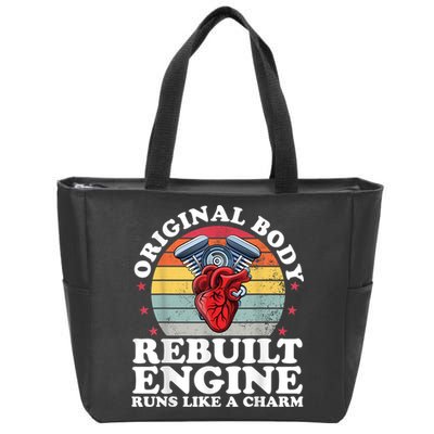 Rebuilt Engine Open Heart Surgery Recovery Survivor Men Gift Zip Tote Bag