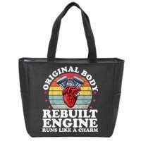 Rebuilt Engine Open Heart Surgery Recovery Survivor Men Gift Zip Tote Bag