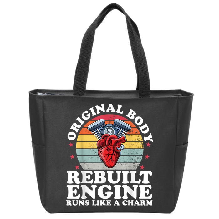 Rebuilt Engine Open Heart Surgery Recovery Survivor Men Gift Zip Tote Bag
