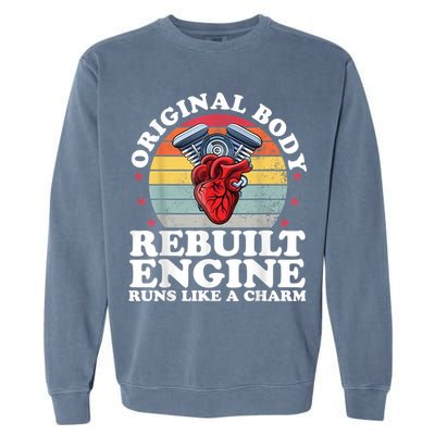 Rebuilt Engine Open Heart Surgery Recovery Survivor Men Gift Garment-Dyed Sweatshirt