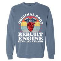 Rebuilt Engine Open Heart Surgery Recovery Survivor Men Gift Garment-Dyed Sweatshirt