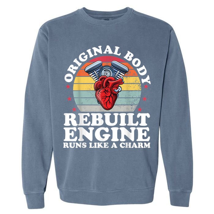 Rebuilt Engine Open Heart Surgery Recovery Survivor Men Gift Garment-Dyed Sweatshirt