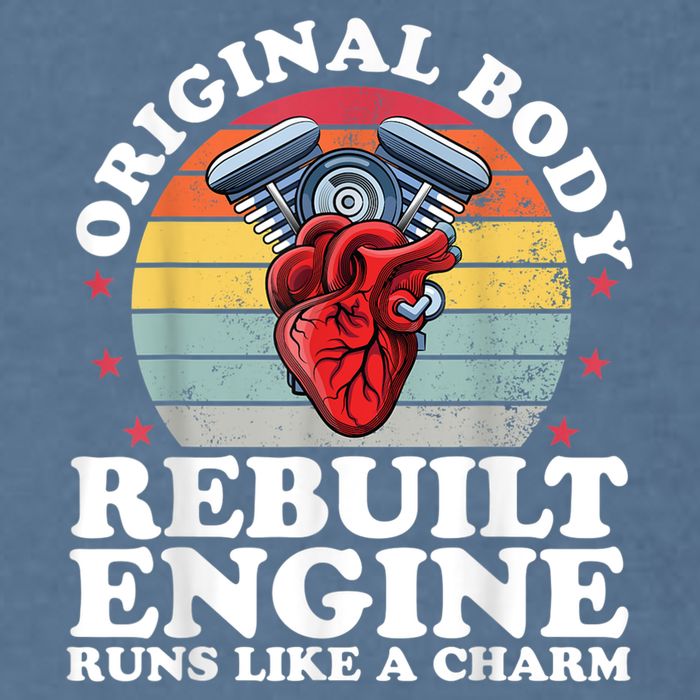 Rebuilt Engine Open Heart Surgery Recovery Survivor Men Gift Garment-Dyed Sweatshirt