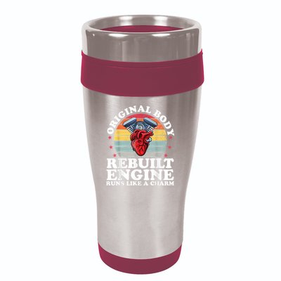 Rebuilt Engine Open Heart Surgery Recovery Survivor Men Gift 16oz Travel Tumbler